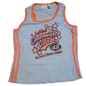 Bum Equipment Softball Greenwich Village 48 National Champs League Tank Top Sz L